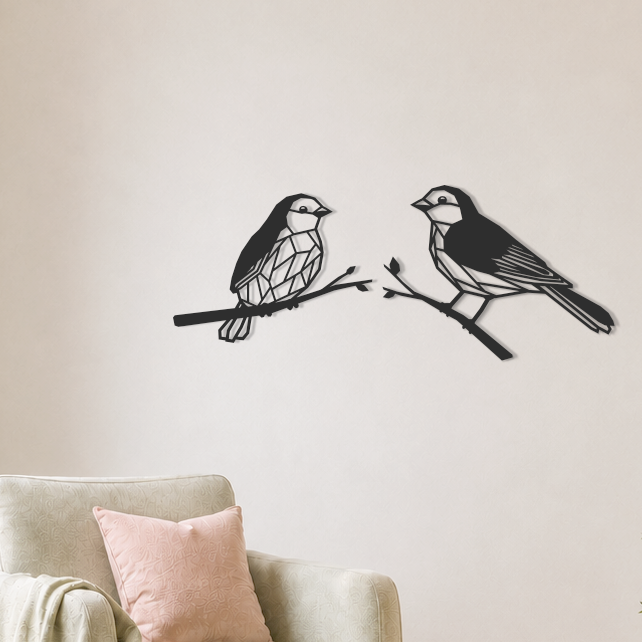 3D Wanddecoratie vogels zwart