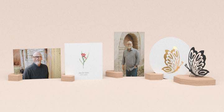 Premium set: Vlinder met ronde wenskaart en 5 blokjes