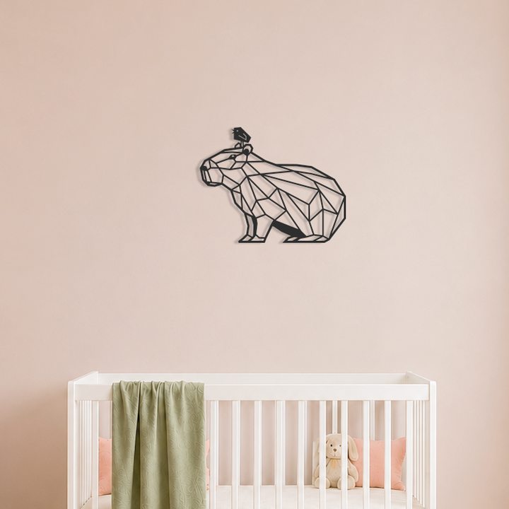 3D Wanddecoratie capibara / capybara zwart