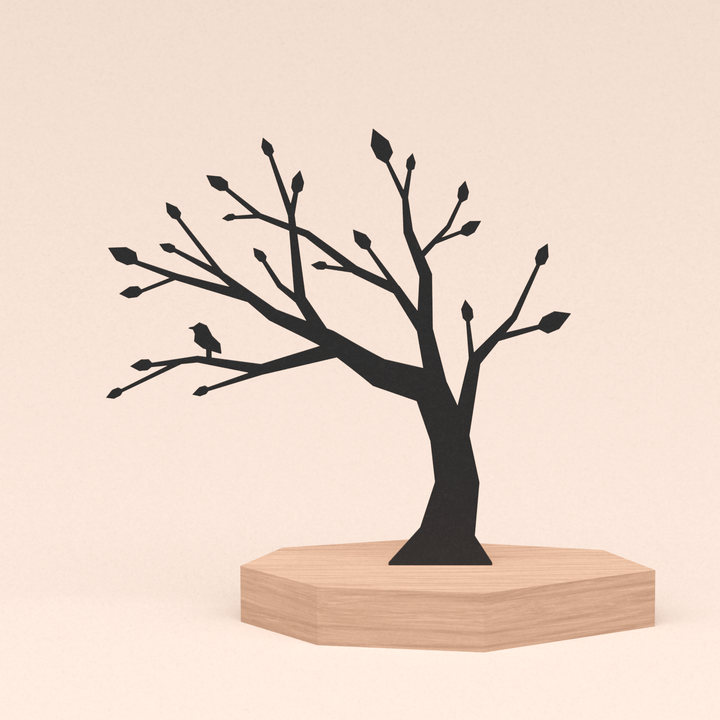 geometrische design illustratie boom in kersenhouten standaard