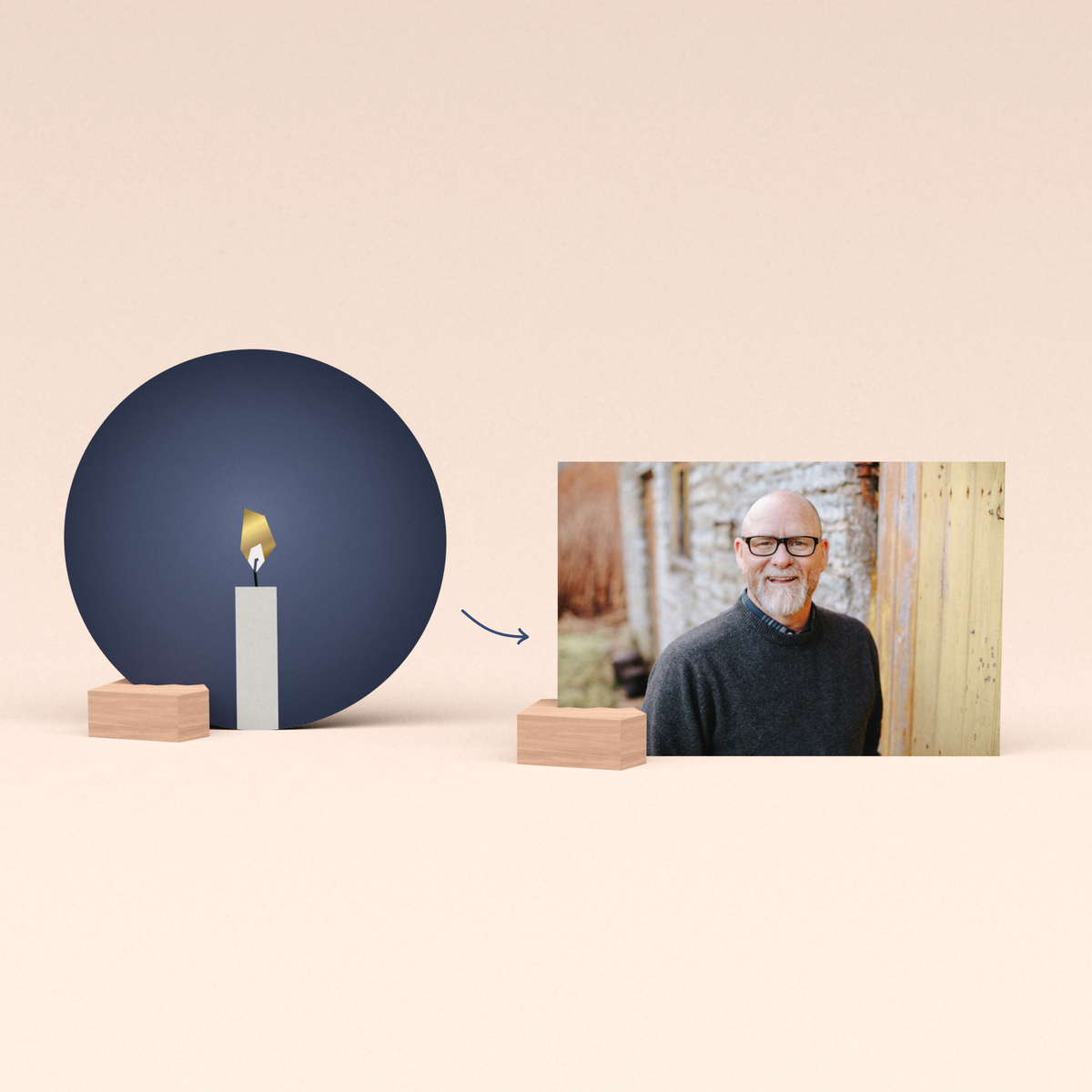 Condoleance cadeau met Kaarslicht wenskaart