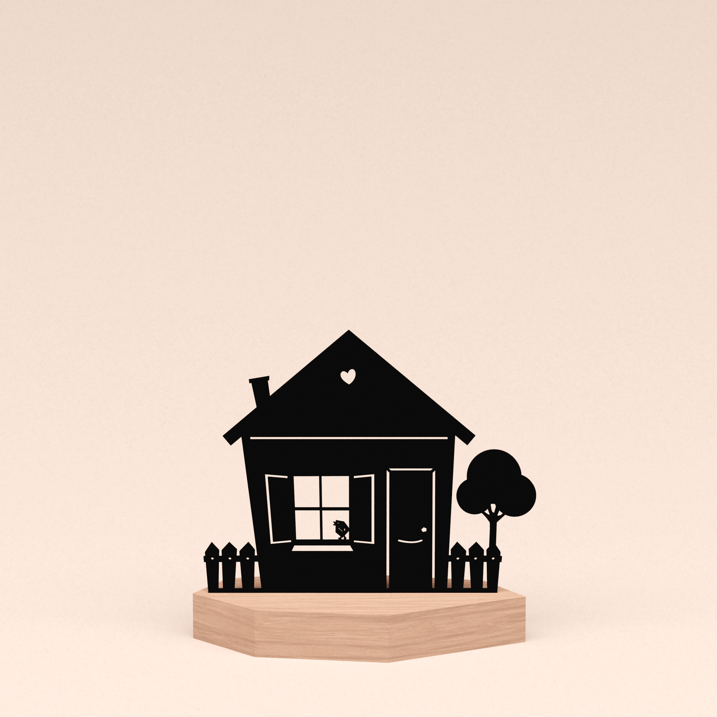 NIEUW Huisje in houten standaard