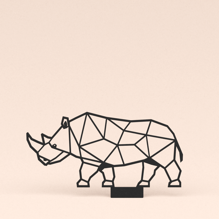 losse lasergesneden design illustratie neushoorn