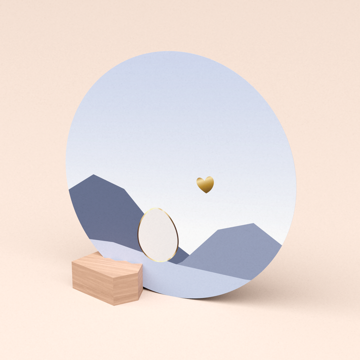 luxe ronde wenskaart kleintje op komst met design kaartblokje