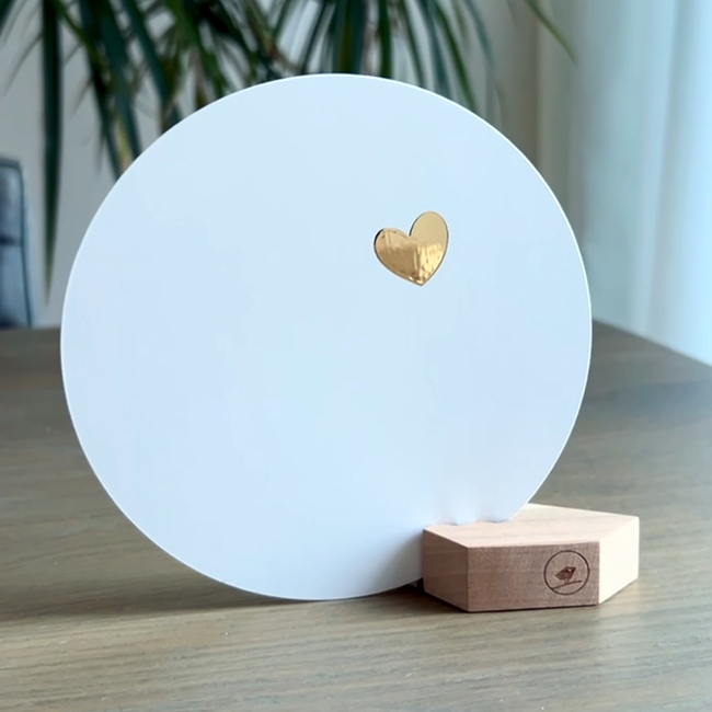 Veel liefs kaart met houten kaarthouder