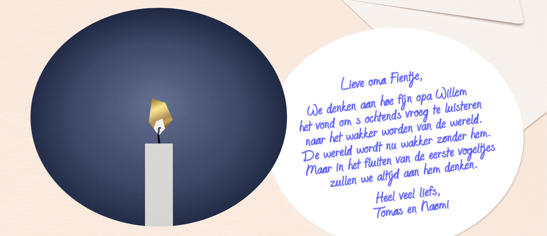 Condoleance kaart met troosten de woorden bij overlijden en verdriet