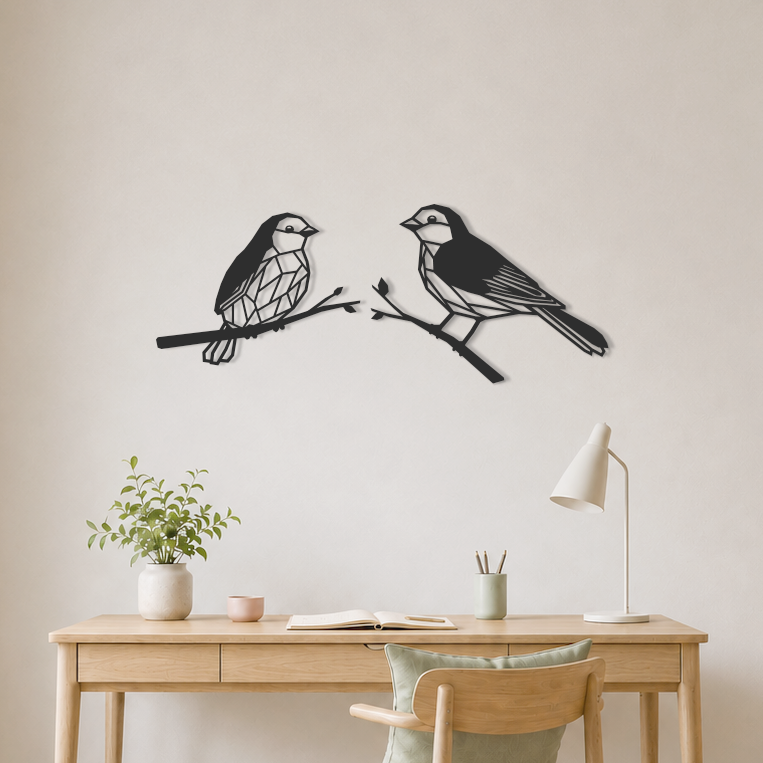 Wanddecoratie zwart Vogels