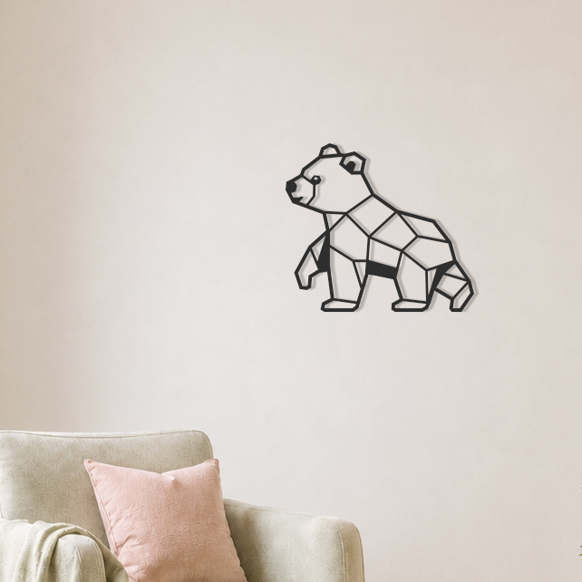Wanddecoratie Beer zwart