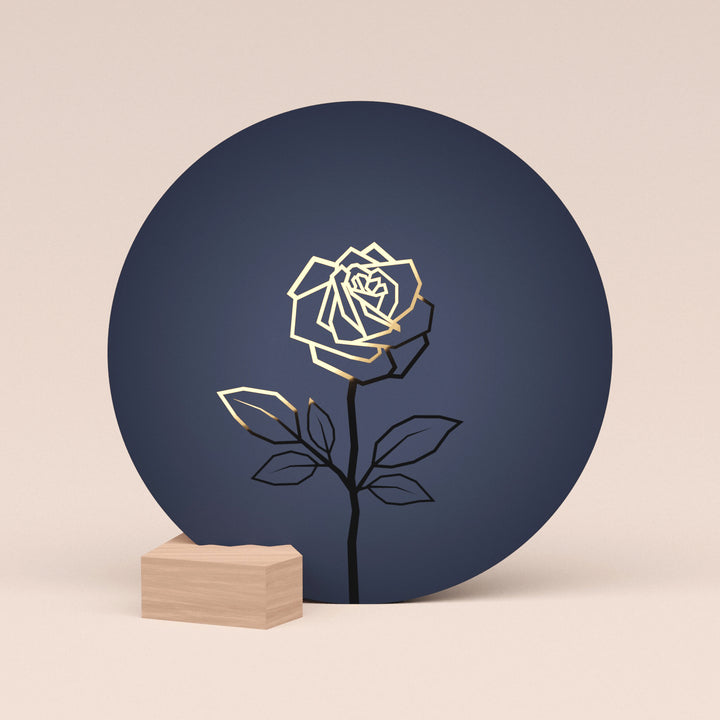 Wenskaart (pen geschreven) met houten blokje