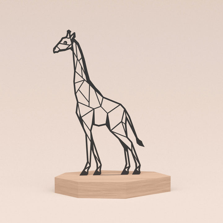 Matzwarte illustratie met houten standaard