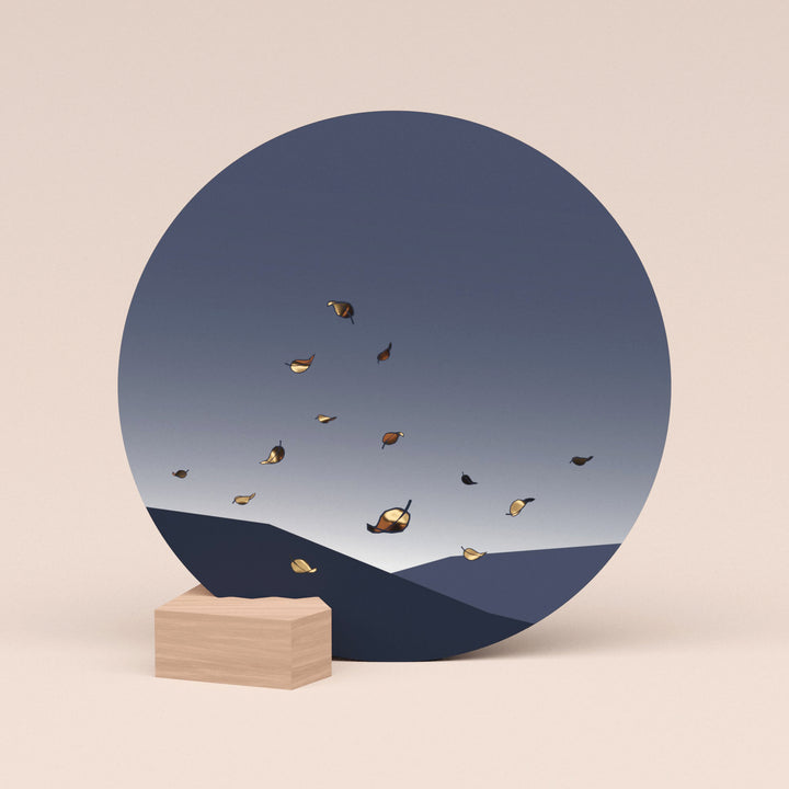 Wenskaart (pen geschreven) met houten blokje