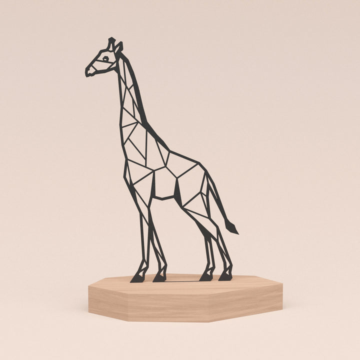 Polygone illustratie met houten standaard