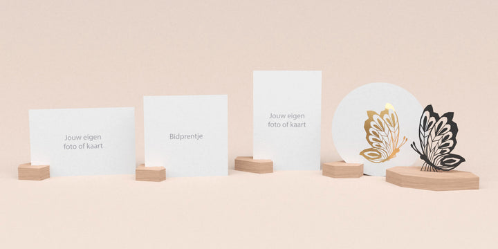 Premium set: Vlinder met ronde wenskaart en 5 blokjes