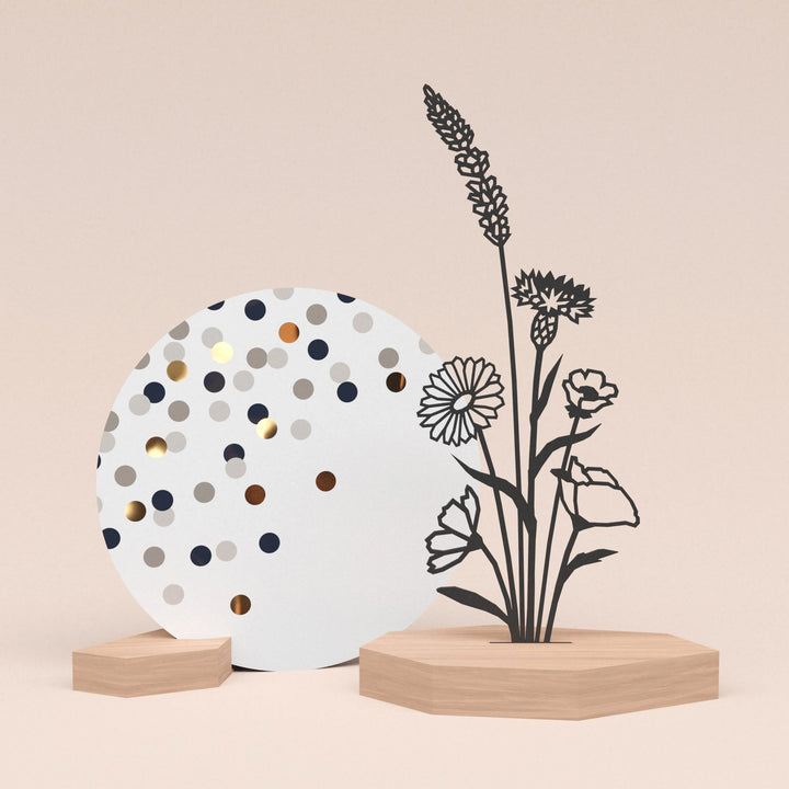 Luxe set: Boeket met wenskaart en 2 blokjes