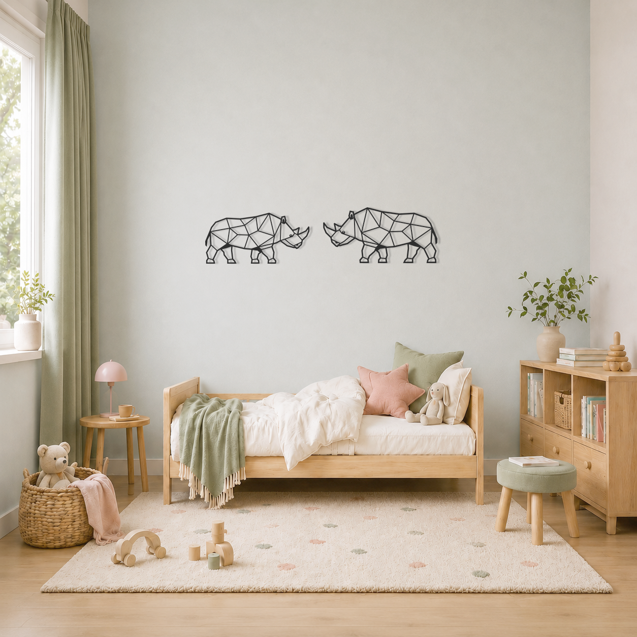 3D Wanddecoratie Neushoorn zwart