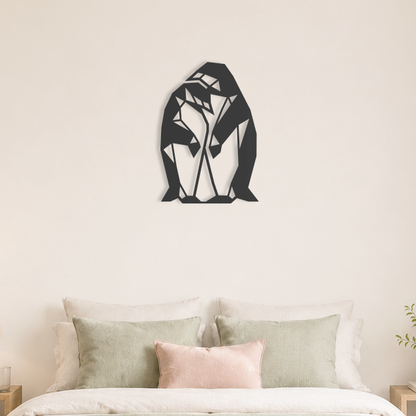 3D Wanddecoratie Pinguins zwart
