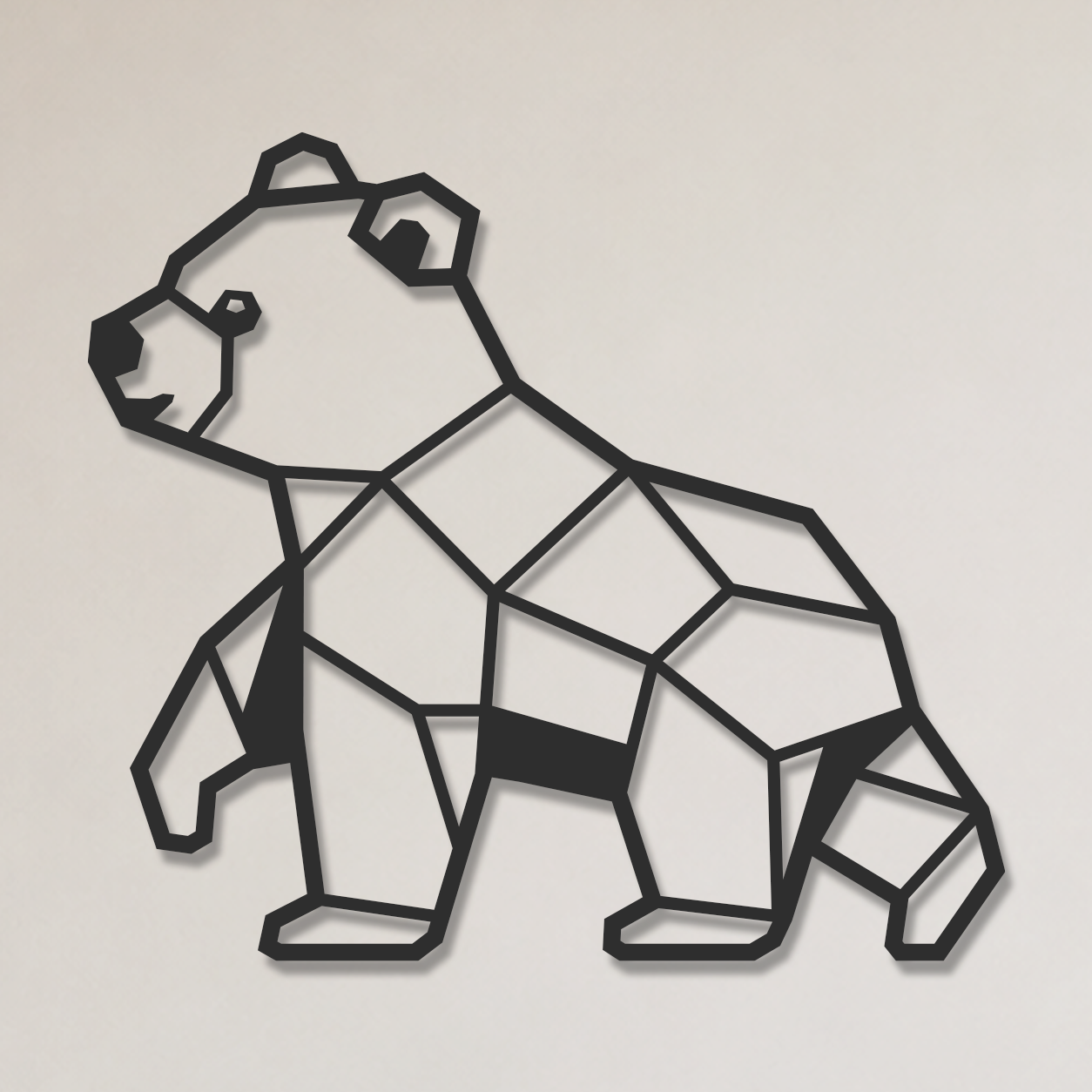 3D Wanddecoratie Beer zwart