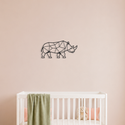 Wanddecoratie Neushoorn zwart