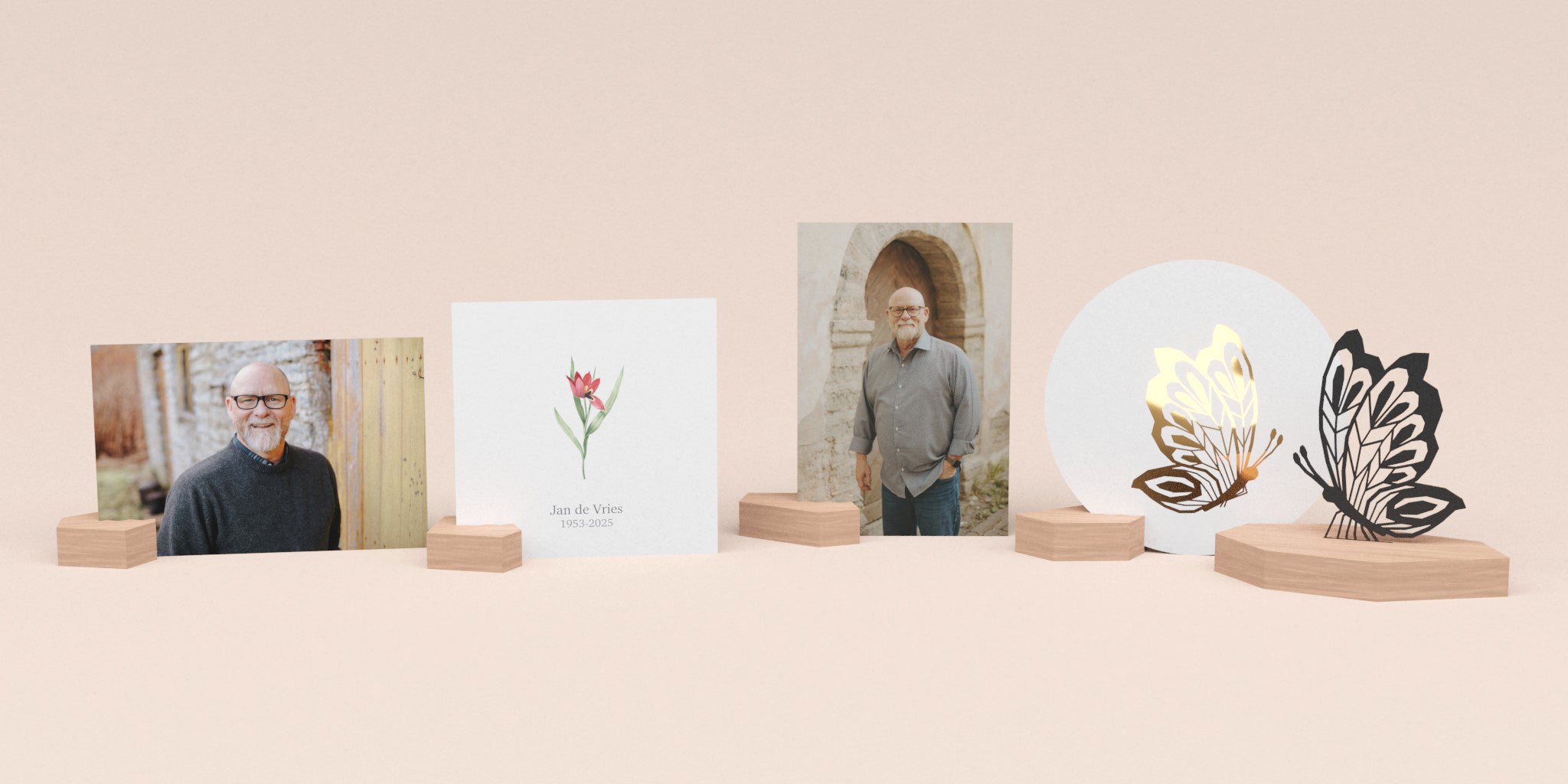 Duurzaam condoleance cadeau met vlinders en handgeschreven kaart