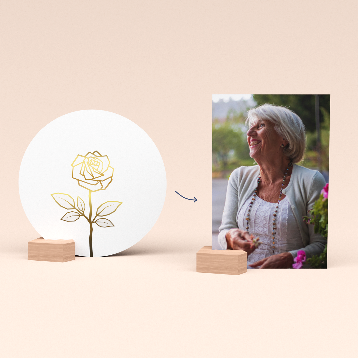 Condoleance cadeau met Gouden Roos kaart (wit)