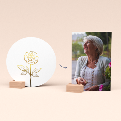 Condoleance cadeau met Gouden Roos kaart (wit)