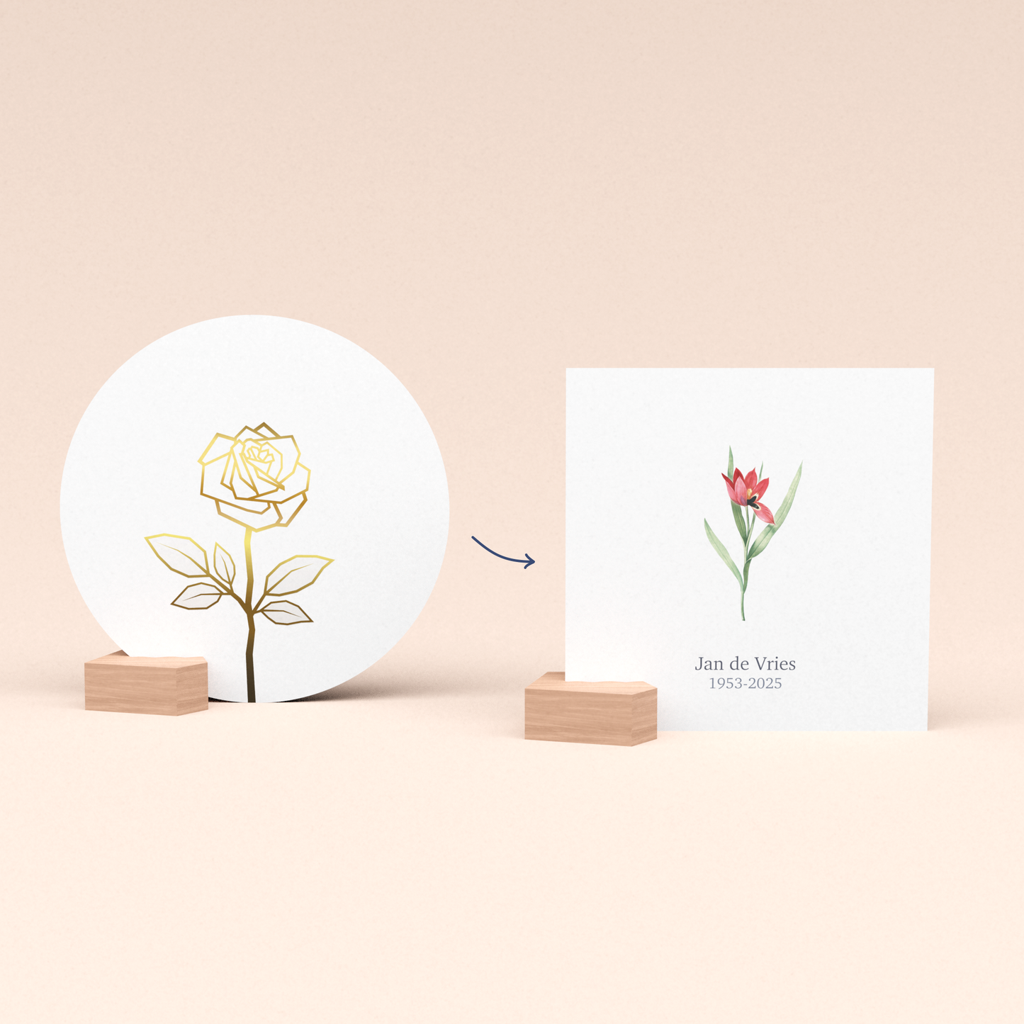 Condoleance cadeau met Gouden Roos kaart (wit)