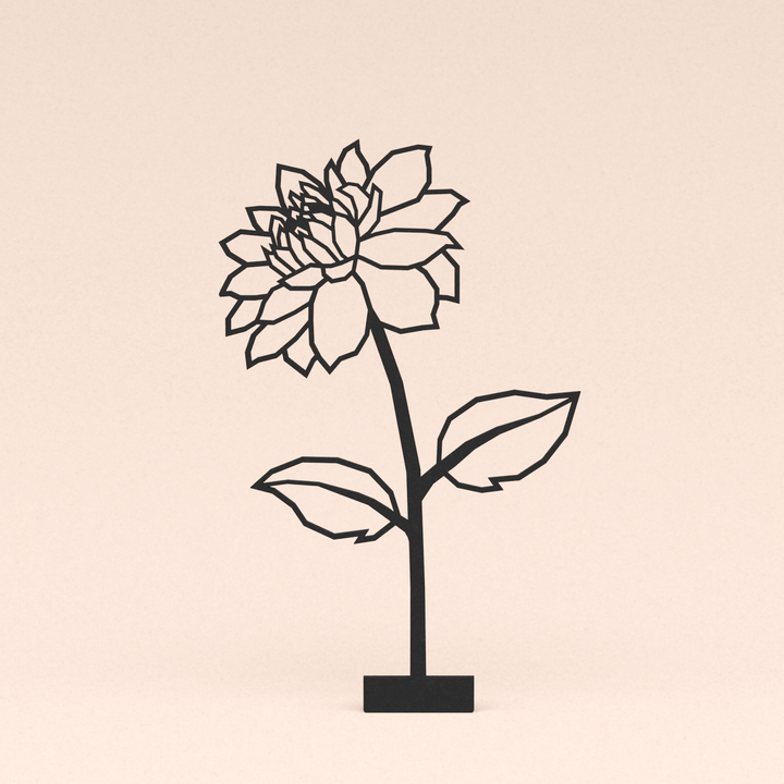 losse lasergesneden design illustratie dahlia bloem   