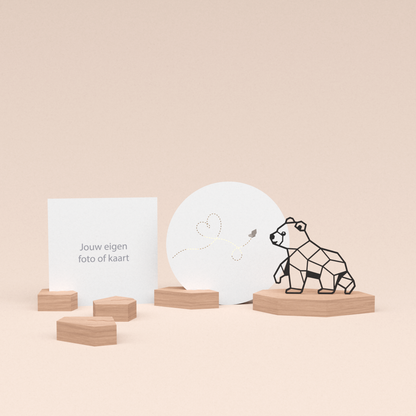 premium kaarthouder cadeauset met beer illustratie en luxe ronde kaart liefdevolle vlinder 