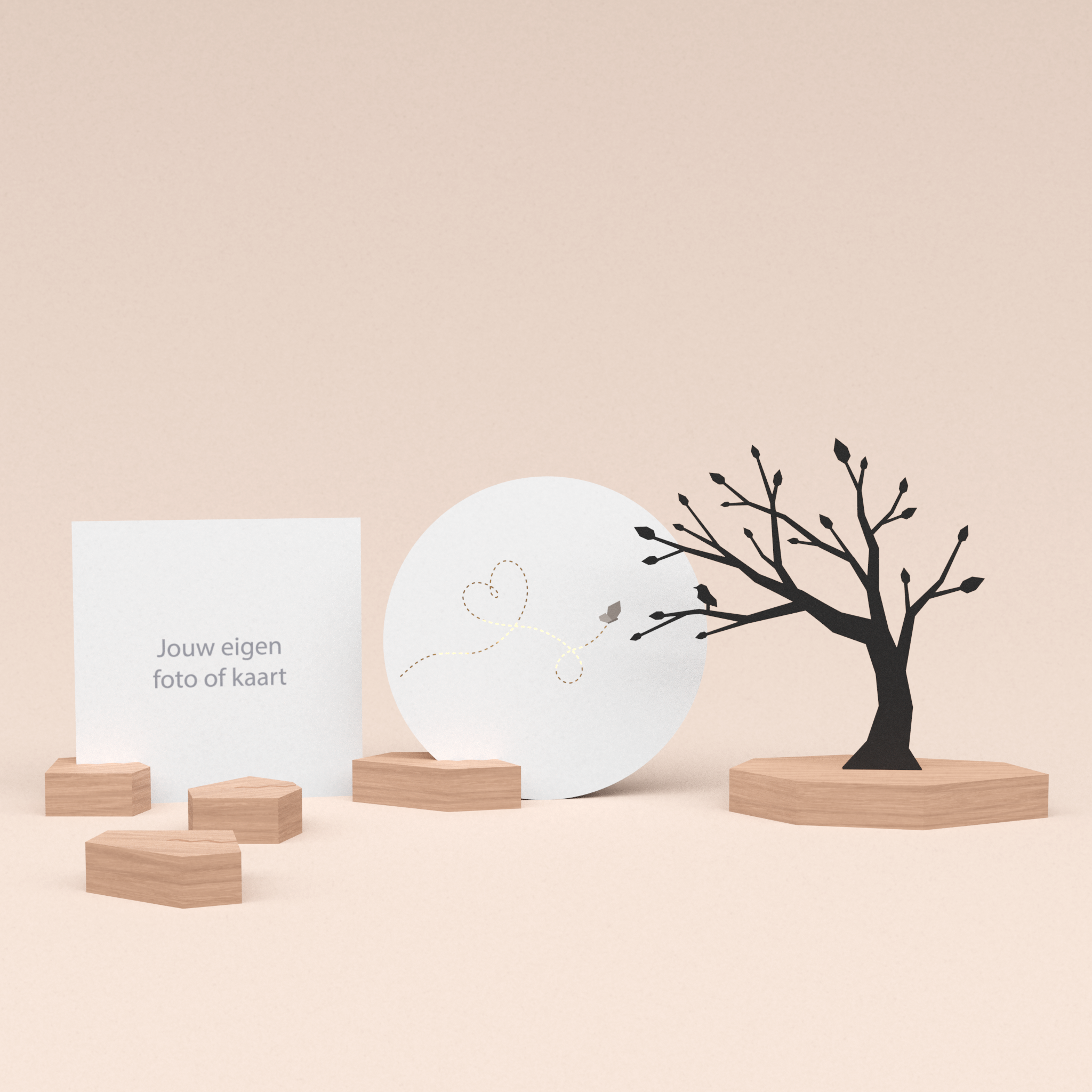 premium kaarthouder cadeauset met boom illustratie en luxe ronde kaart liefdevolle vlinder 