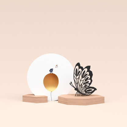 luxe cadeau kaarthouder met vlinder illustratie en ronde kaart tjiep hoera 