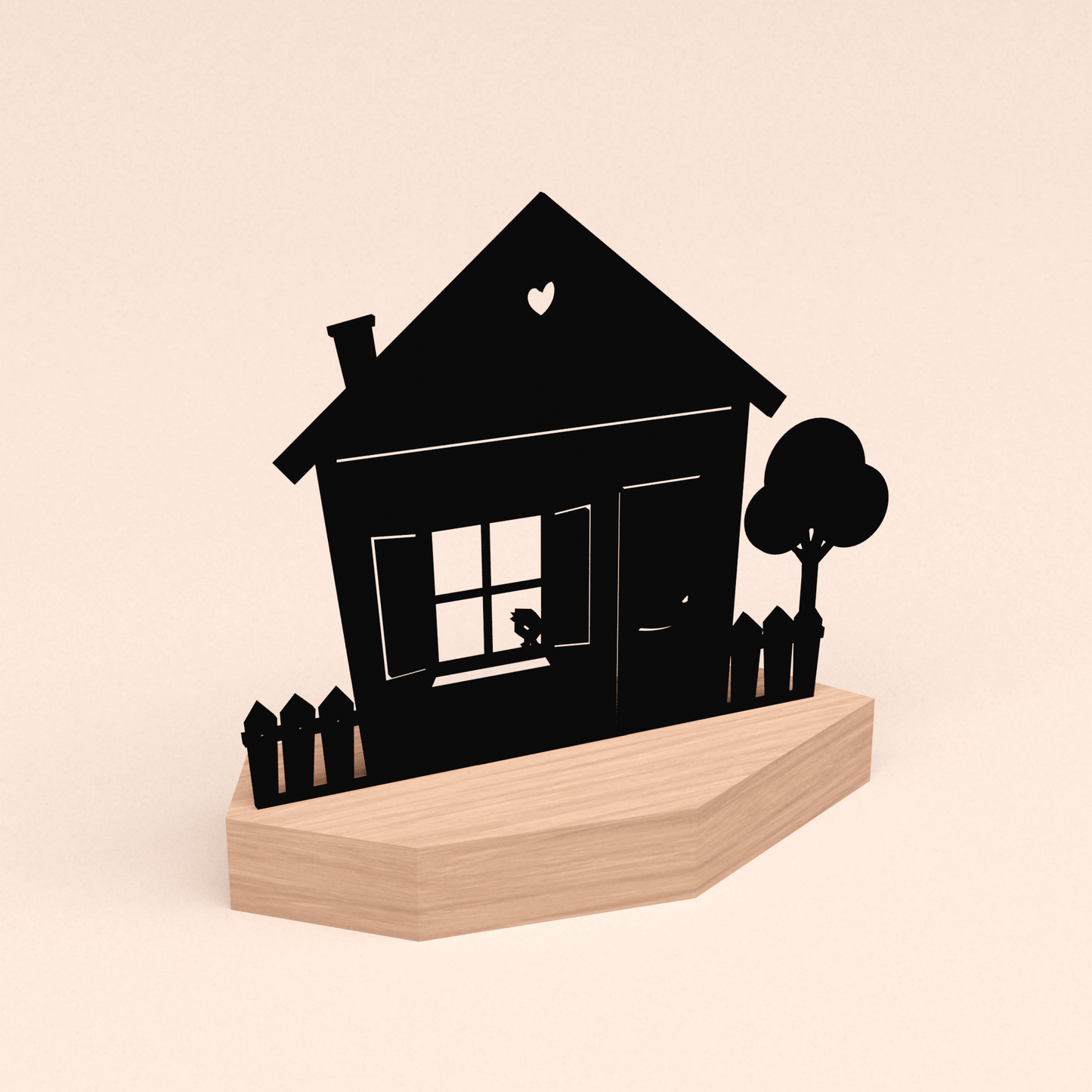NIEUW Huisje in houten standaard