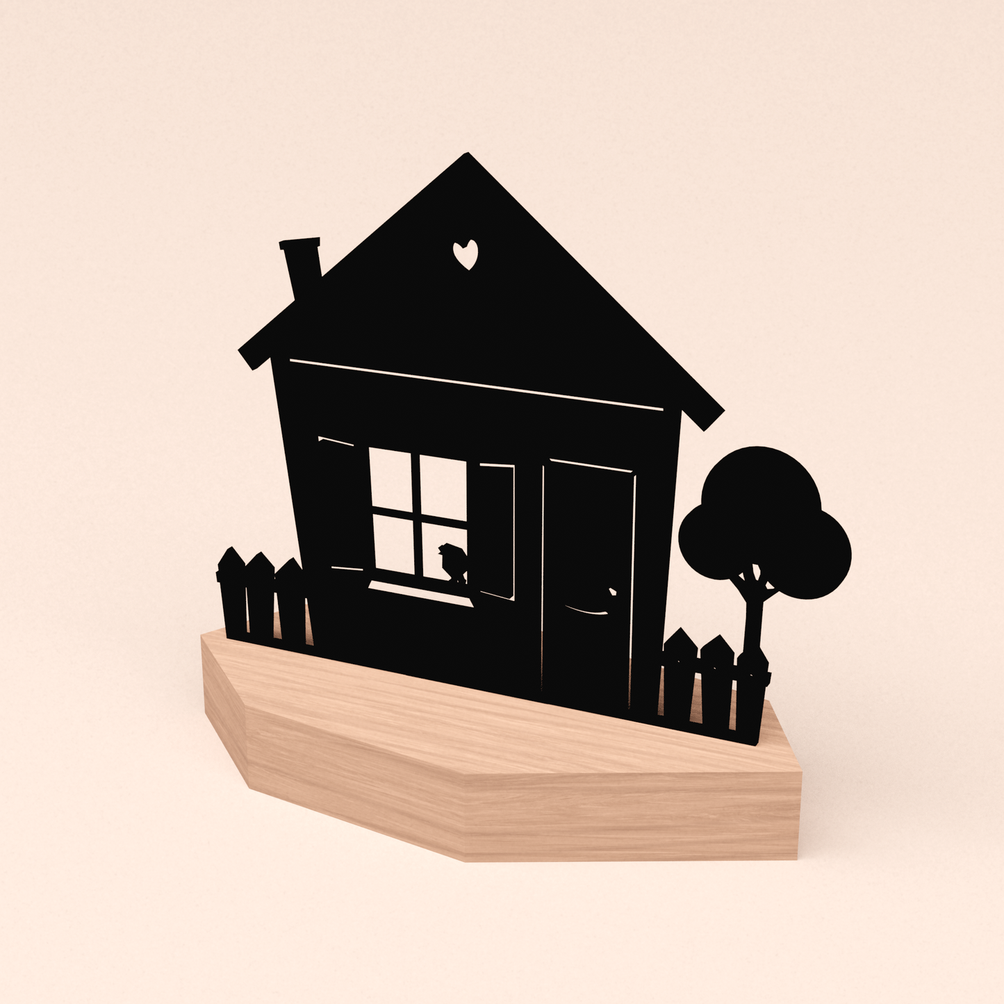 NIEUW Huisje in houten standaard