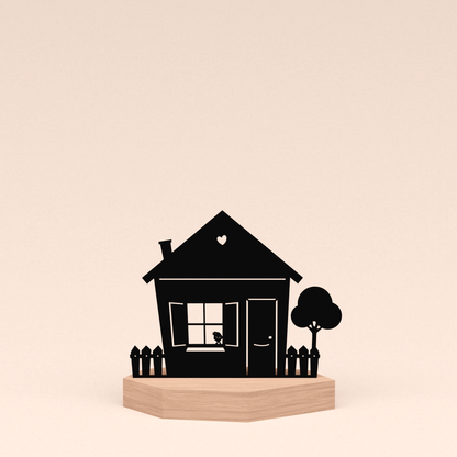 NIEUW Huisje in houten standaard