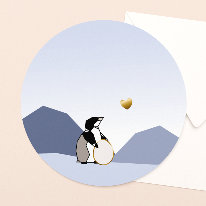 luxe wenskaart hoera een broertje of zusje met goudfolie in vierkante envelop  