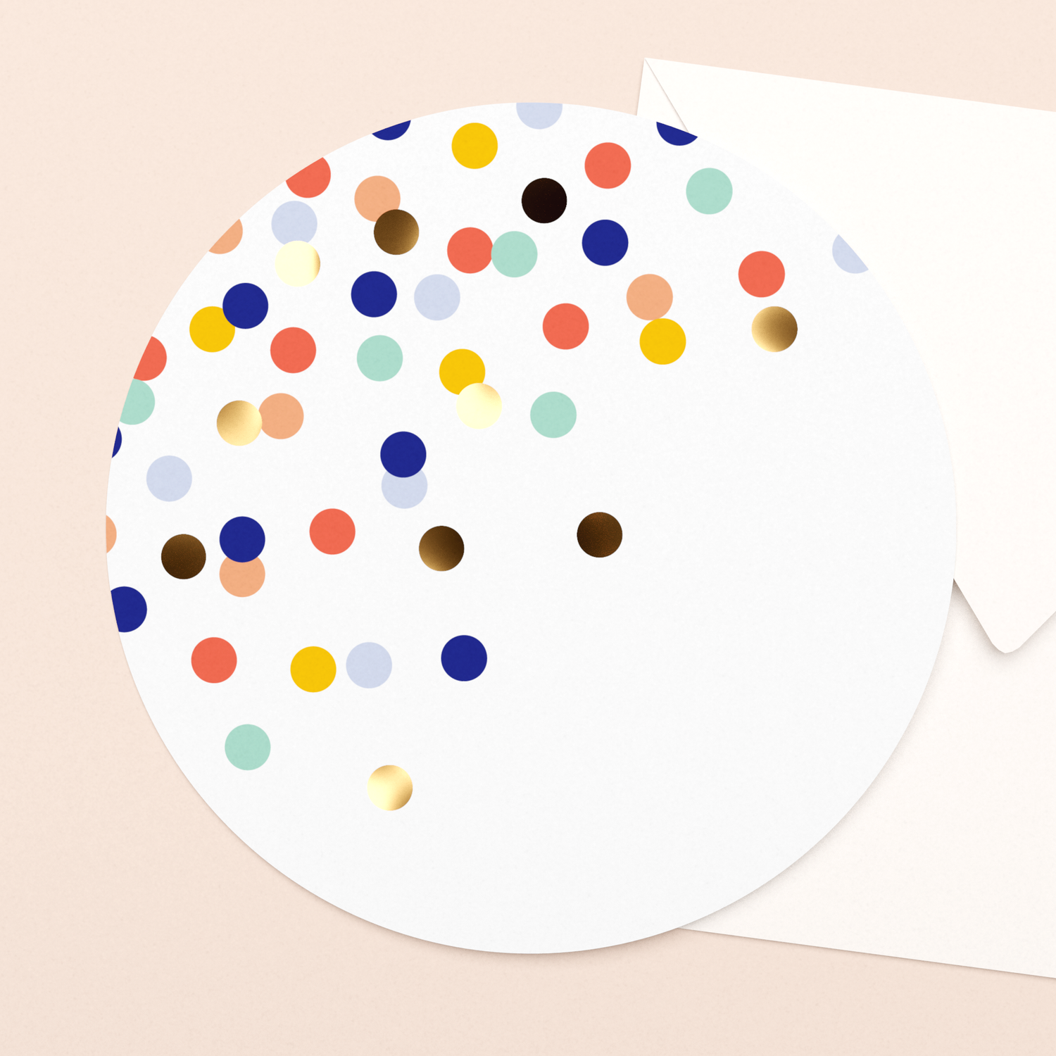 luxe wenskaart confetti feest met goudfolie in vierkante envelop