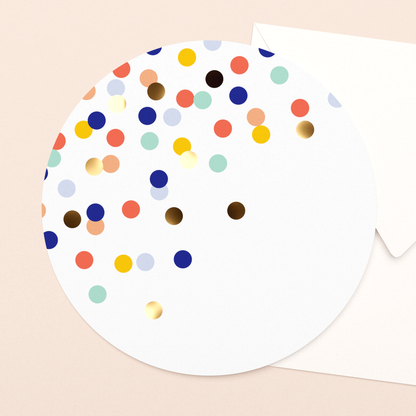 luxe wenskaart confetti feest met goudfolie in vierkante envelop  