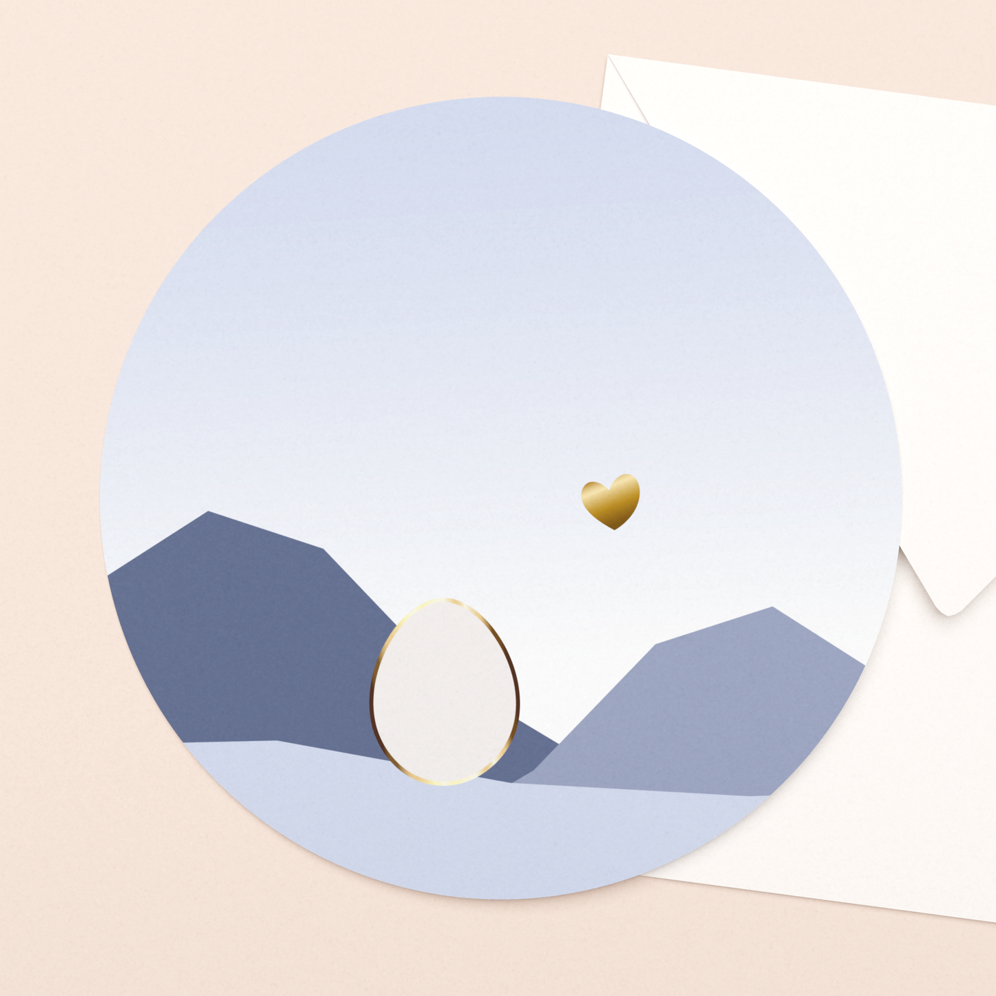 luxe wenskaart kleintje op komst met goudfolie in vierkante envelop  