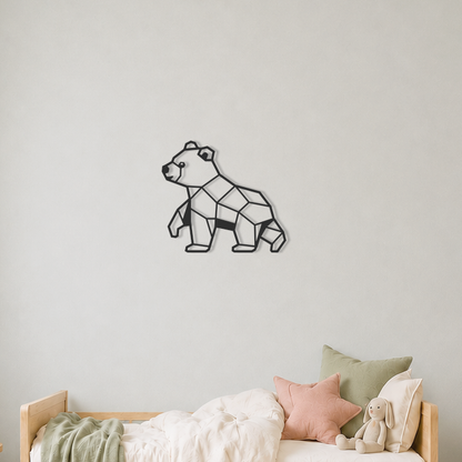 Wanddecoratie Beer zwart