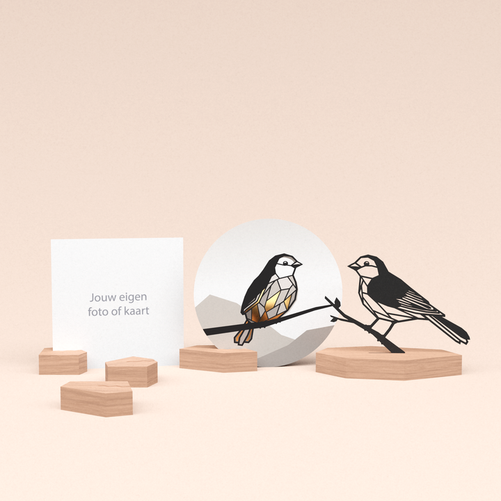 premium kaarthouder cadeauset met mus illustratie en luxe ronde kaart mus 