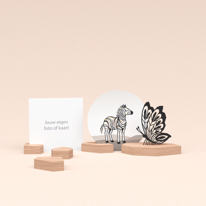 premium kaarthouder cadeauset met vlinder illustratie en luxe ronde kaart zebra 