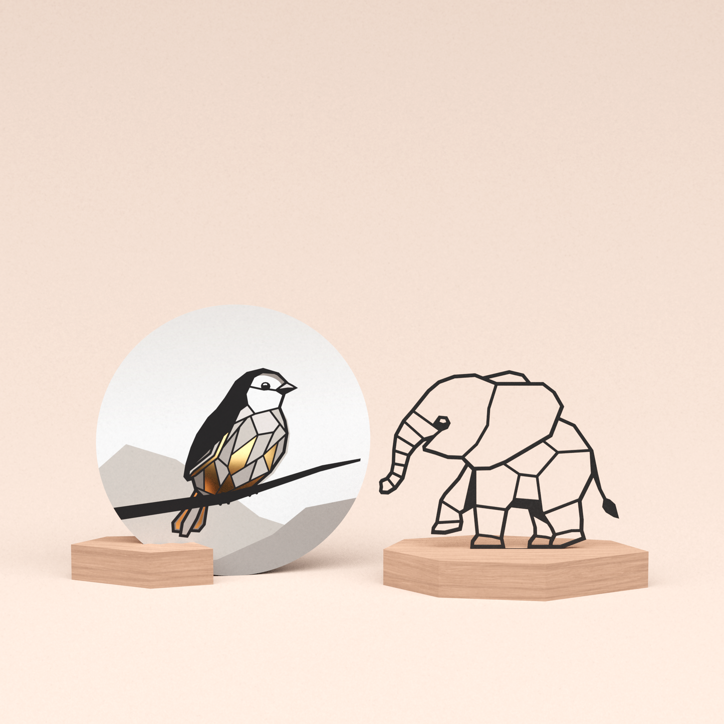 luxe cadeau kaarthouder met olifantje illustratie en ronde kaart mus 