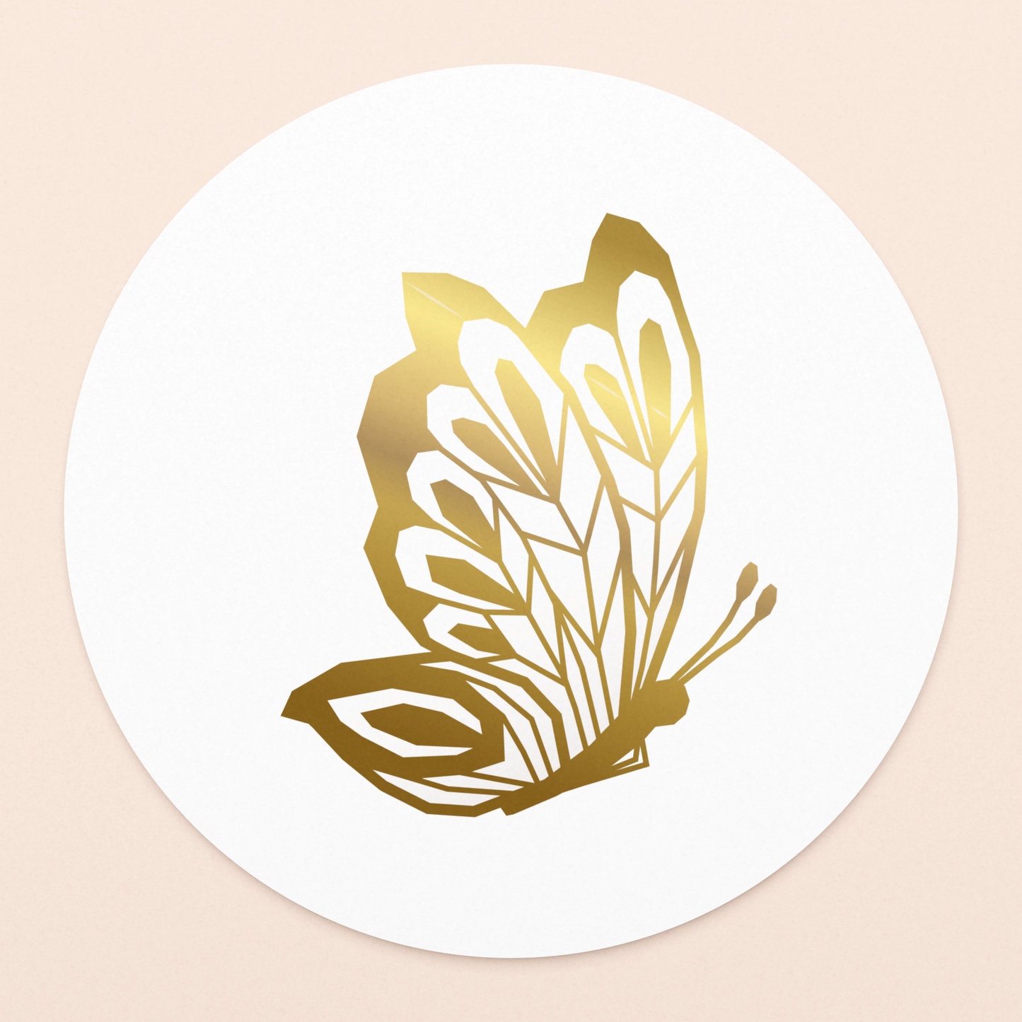 luxe wenskaart gouden vlinder met goudfolie in vierkante envelop  