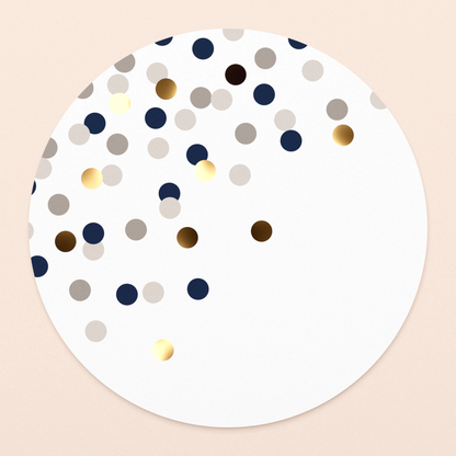 luxe kaart confetti champagne met goud in vierkante envelop  