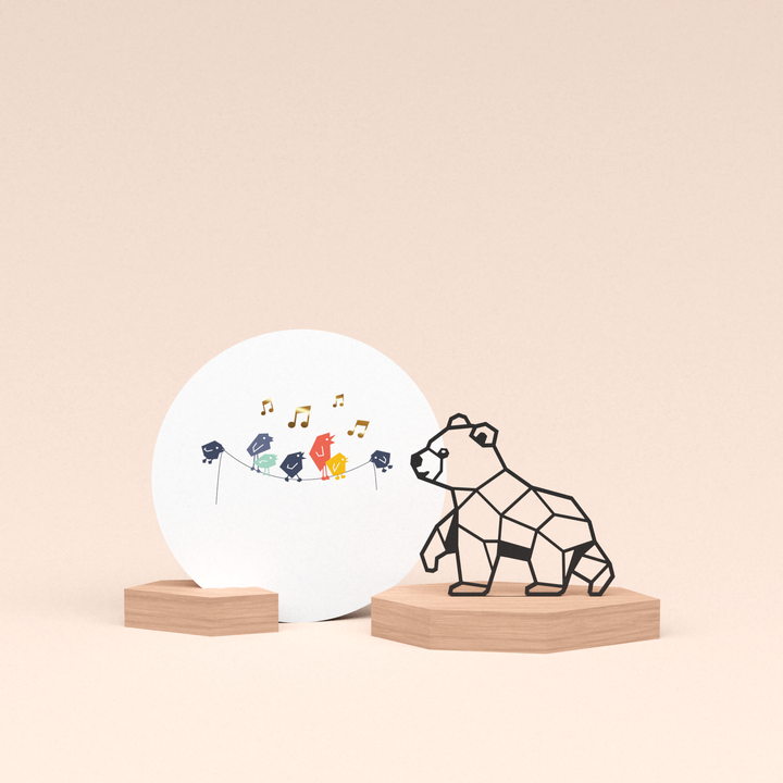 luxe cadeau kaarthouder met beertje illustratie en ronde kaart tjieperdepiep hoera 