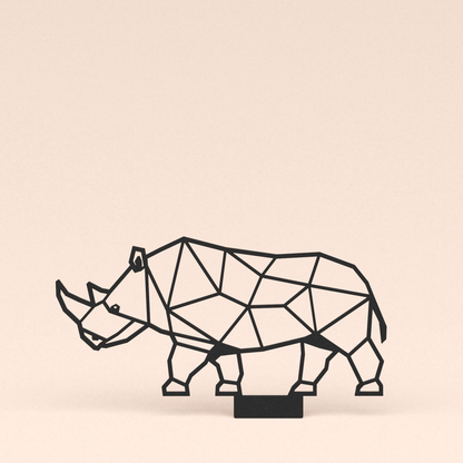 losse lasergesneden design illustratie neushoorn   