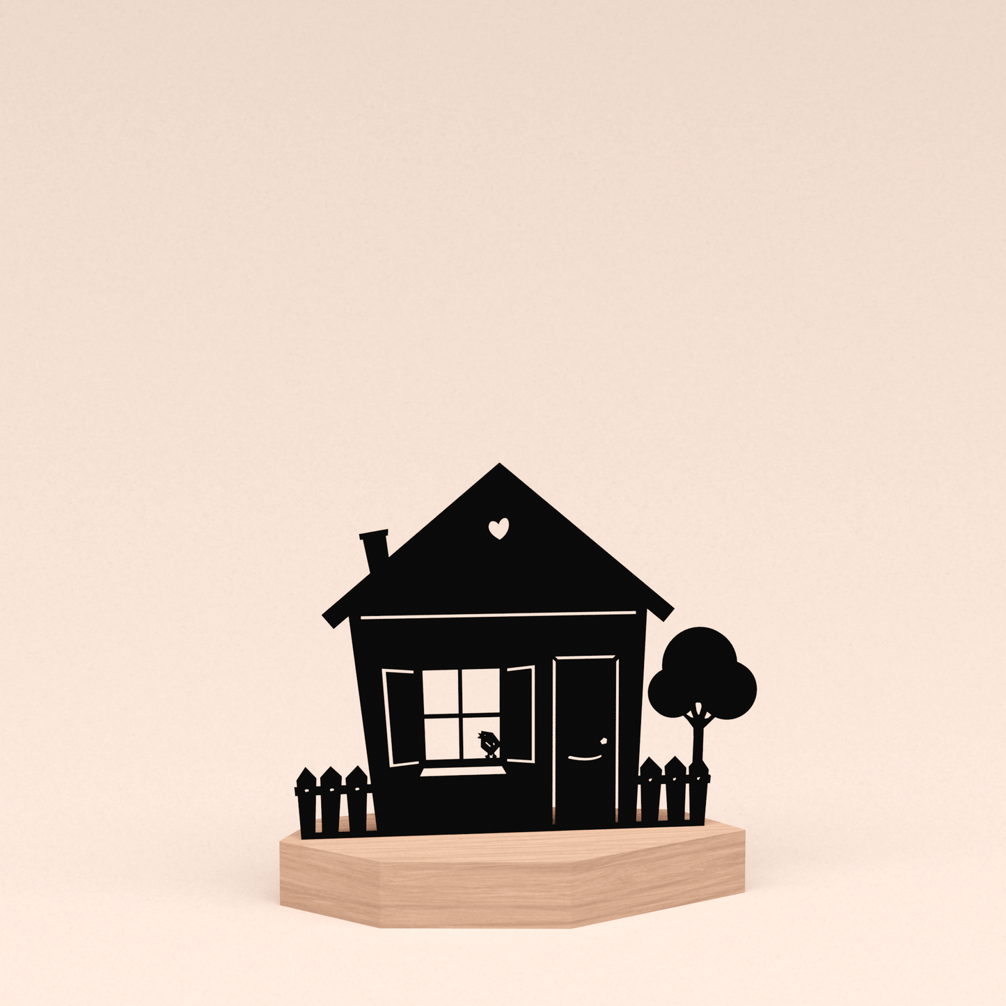 NIEUW Huisje in houten standaard