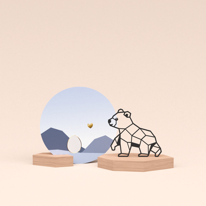 luxe cadeau kaarthouder met beertje illustratie en ronde kaart kleintje op komst 