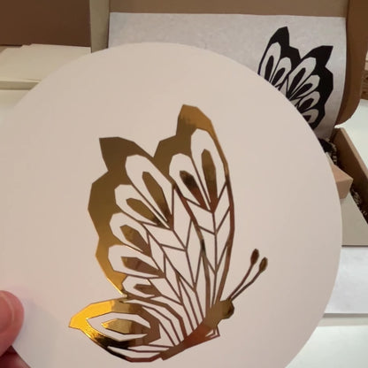 Cadeau set - Vlinder met luxe ronde kaart