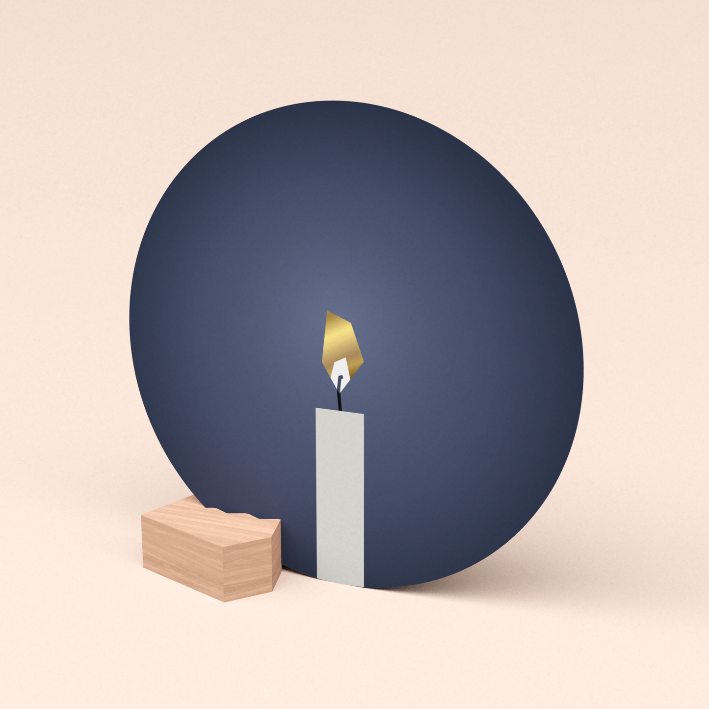 luxe ronde wenskaart kaarslicht met design kaartblokje  