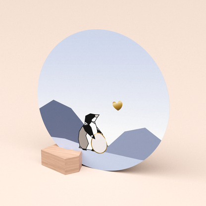 luxe ronde wenskaart hoera een broertje of zusje met design kaartblokje  